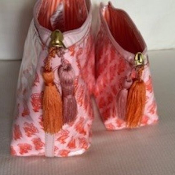 Mark and Graham Clean Coated Travel Pouch, Set of 2- Pink-Orange Block Print - Picture 7 of 10